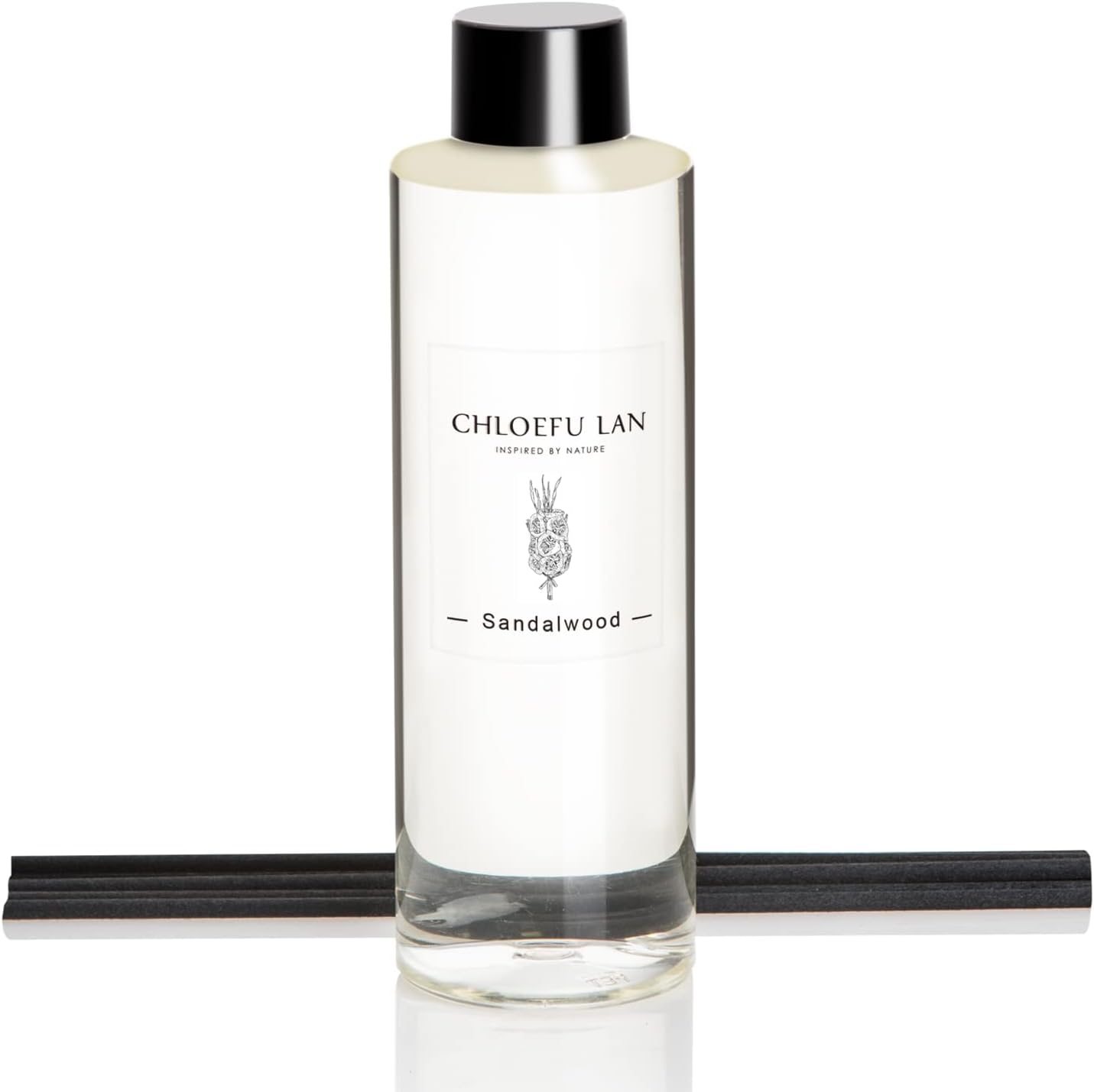 Sandalwood Essential Oil Scented Diffuser Oil 200ml/6.76 fl oz for Home, Scented Oils Diffuser Refill, Diffuser Sticks, Bathroom Diffuser, Best for Aromatherapy, SPA and Home, 0% Alcohol