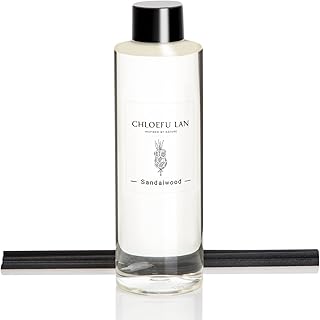 Sandalwood Essential Oil Scented Diffuser Oil 200ml/6.76 fl oz for Home, Scented Oils Diffuser Refill, Diffuser Sticks, Bathroom Diffuser, Best for Aromatherapy, SPA and Home, 0% Alcohol