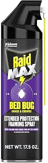 Raid MAX Bed Bug Crack & Crevice Extended Protection Foaming Spray, Kills Bed Bugs for up to 8 weeks on Laminated Woods and Surfaces, 17.5 oz