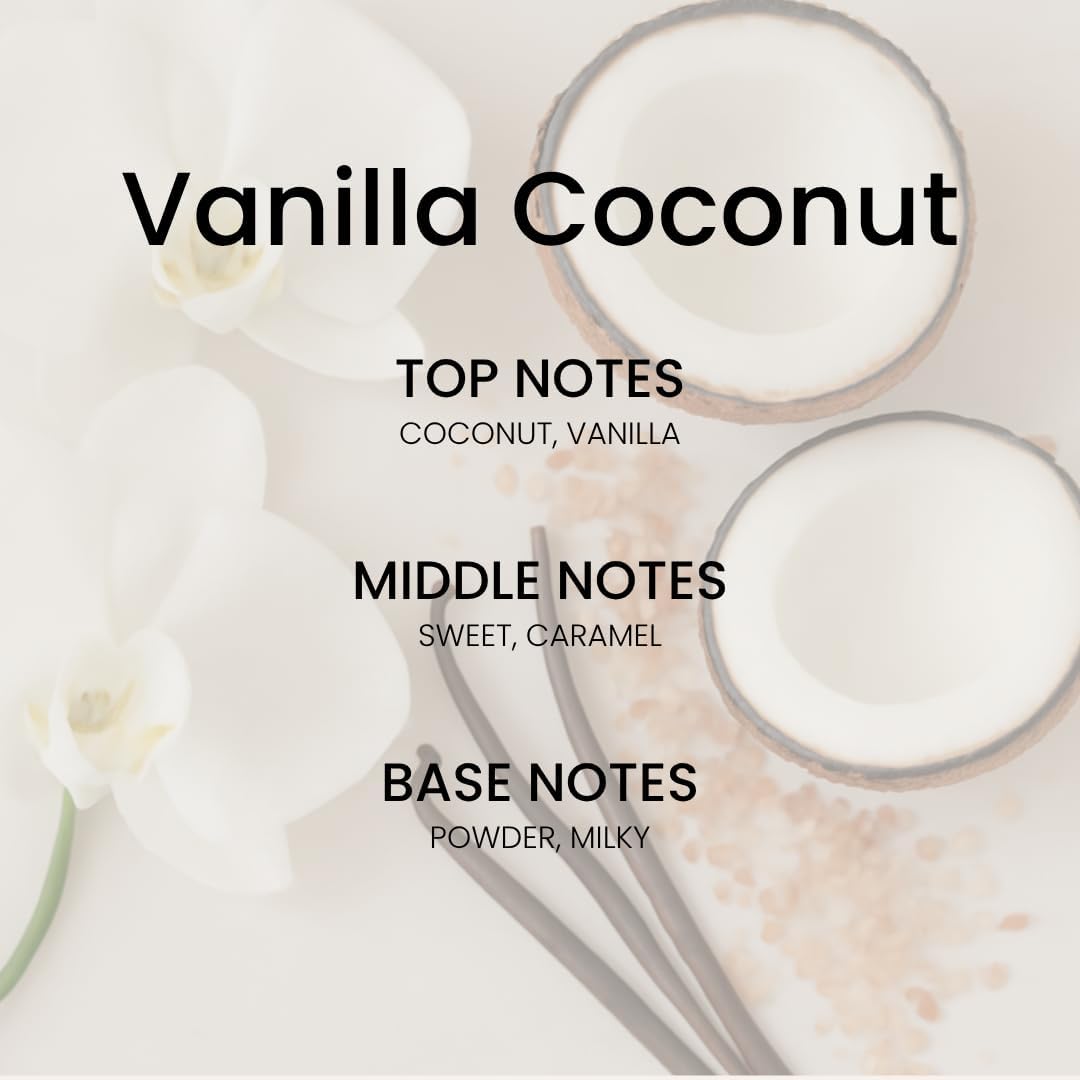 Vanilla Coconut Room Spray – 5.07 oz (150 ml) Scented Air Freshener Odor Eliminator Spray for Home, Office & Linen – Long-Lasting Linen Spray for Bedding, Pillows & Fabrics – Luxurious Home Fragrance