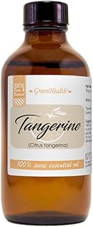 Tangerine Essential Oil – 4 fl oz (118 ml) Amber Glass Bottle w/Cap – 100% Pure Essential Oil – GreenHealth