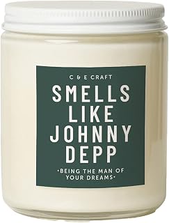 CE Craft Smells Like Johnny Depp Luxury Scented Candle – Celebrity Prayer Candle, Gift for Her, Girlfriend Gift –Hand-Poured Soy Wax, Long-Lasting (Flannel Musk)
