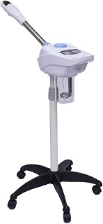 2 in 1 Vertical Roller Facial Steamer, Portable Removable Steamer Professional Beauty Misting Machine, Warm Steam Facial Humidifying Device with 360°Rotatable Nozzle and Herbal Mug