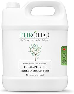 PUROLEO Eucalyptus Essential Oil 32 Fl Oz/946 ML (Packed in Canada) 100% Pure | Natural Aromatherapy Oil for Diffuser, Massage