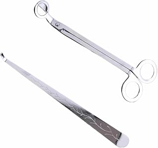 2-in-1 Candle Wick Trimmer and Snuffer Set, 7.87-inch Copper Nickel Plated Tool