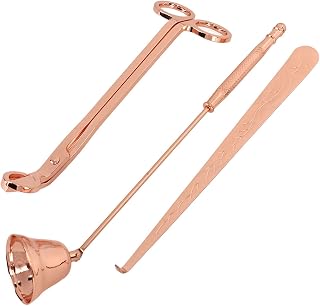 3pcs Candle Wick Trimmer Set, Stainless Steel Candle Accessory Kit with Wick Dipper and Snuffer, Rose Gold Candle Care Tools for Safe Burning and Longer Candle Life