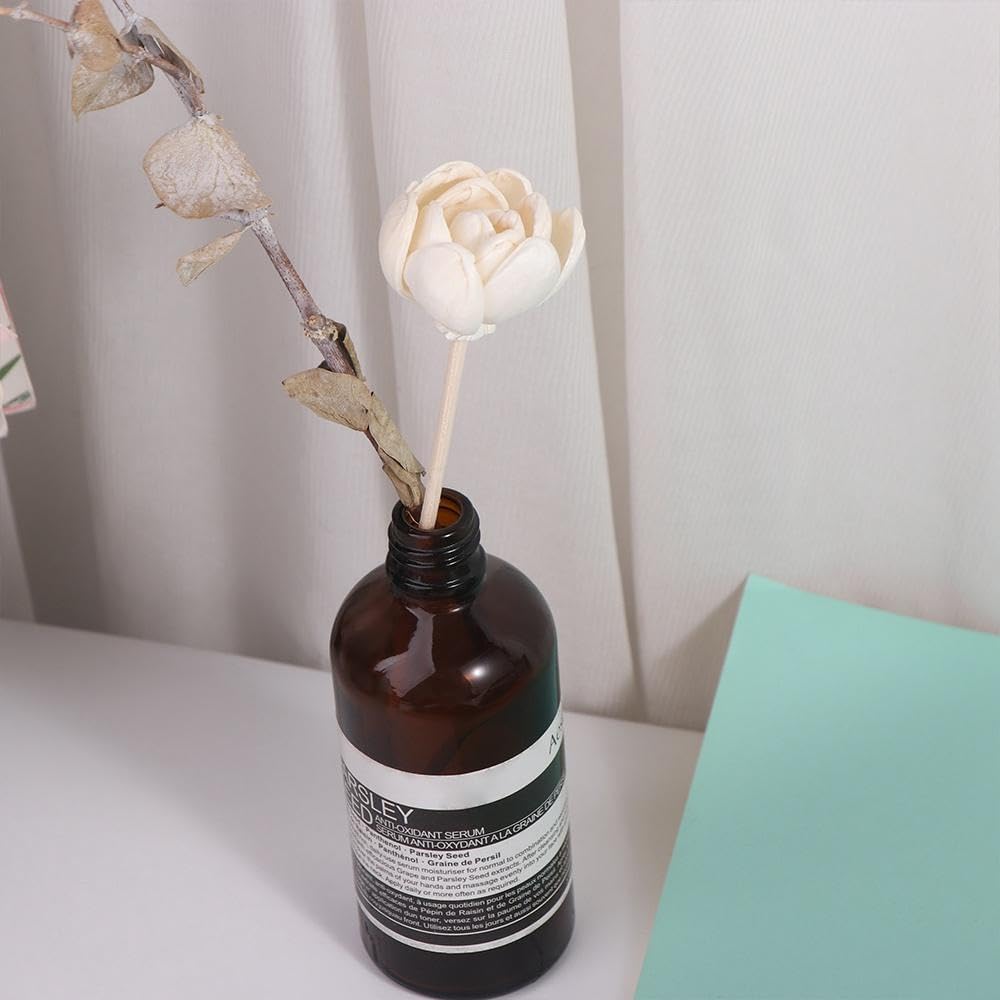 Rattan Diffuser Flowers 1/4-Pack | Aromatherapy Sticks for Essential Oils, Handmade Home Fragrance Decor with Natural Rattan Stems(1)