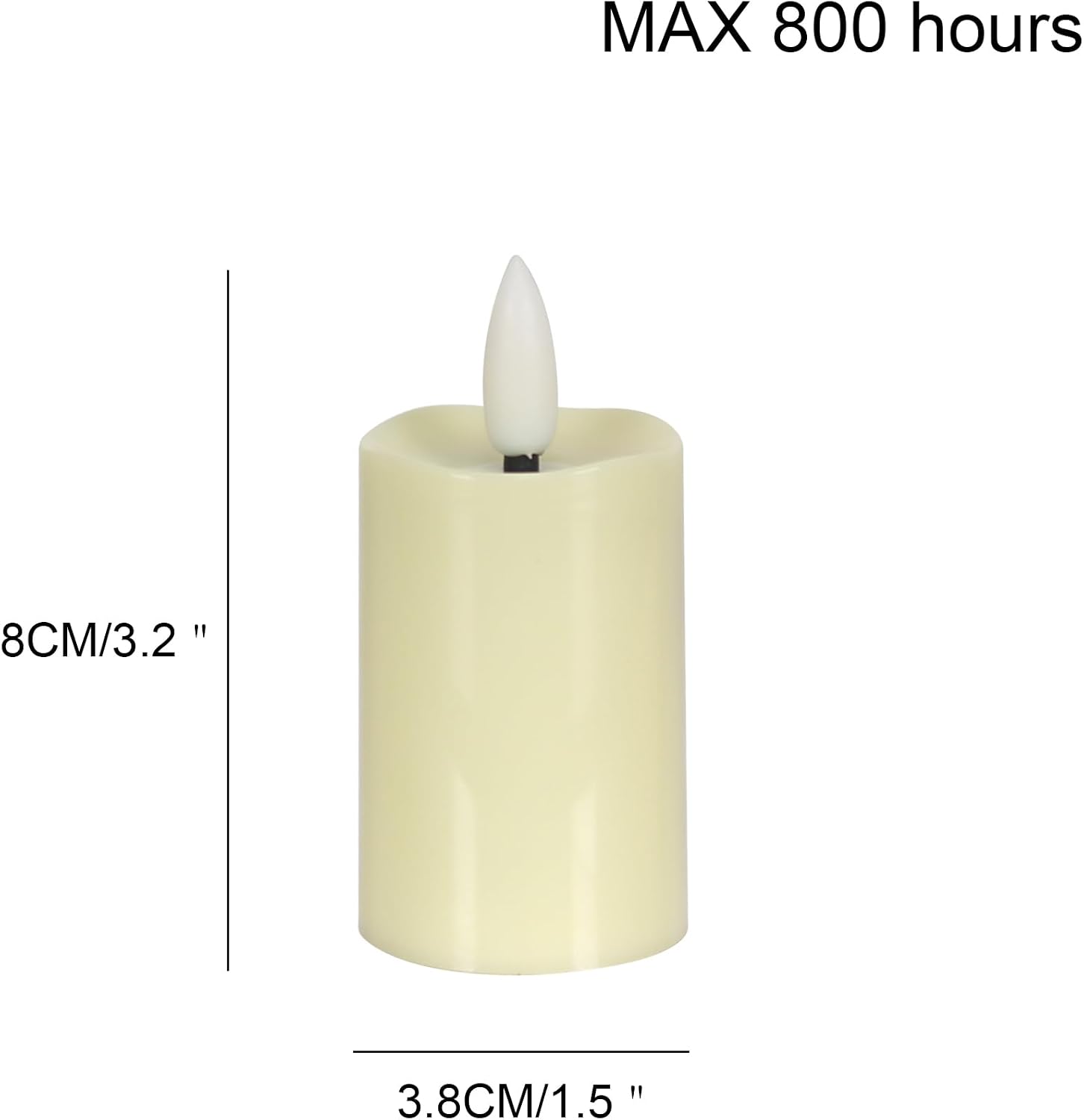 WRalwaysLX max 800hours Use 2AAA Battery (not inluded) 12 Pack Flameless Tea Light with Remote Control, LED Flickering Votive Candles, Indoor Home Decor, Dia3.8CM* H8CM,