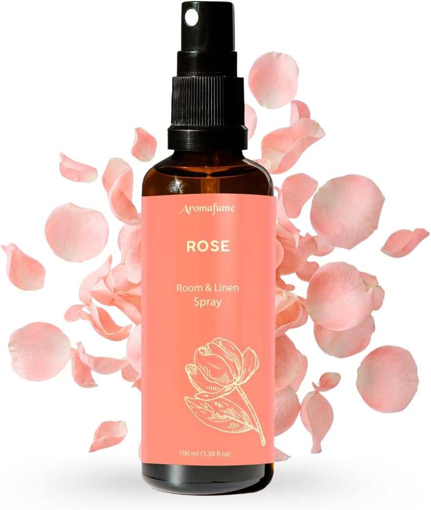 Rose Room, Linen & Pillow Spray by Aromafume | 100ml/3.38 fl oz | with Pure Rose Essential Oil | Aromatherapy Spray | Mist for Bedding, Fabrics