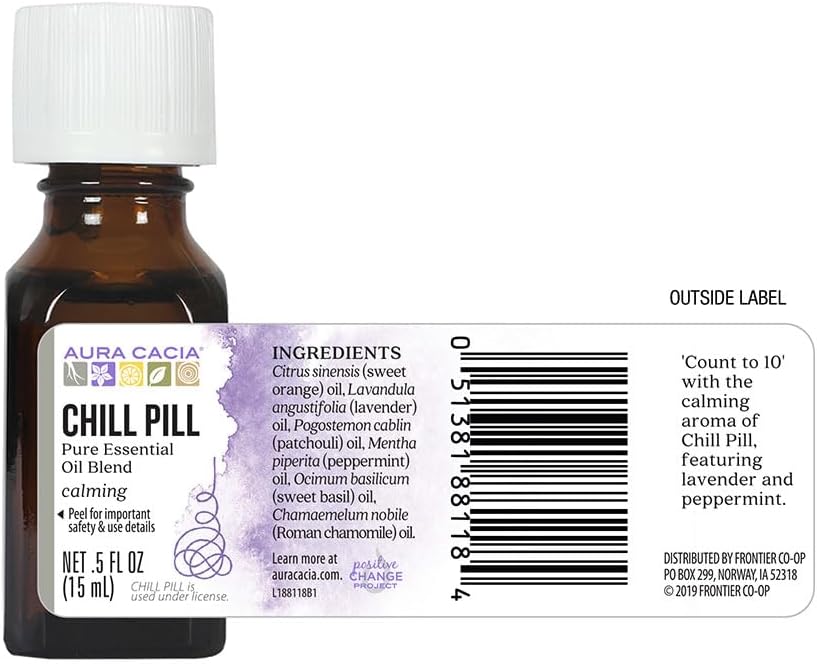 Aura Cacia Essential Solutions Chill Pill Stress Down Essential Oil, 0.5 Ounce - 3 per case.