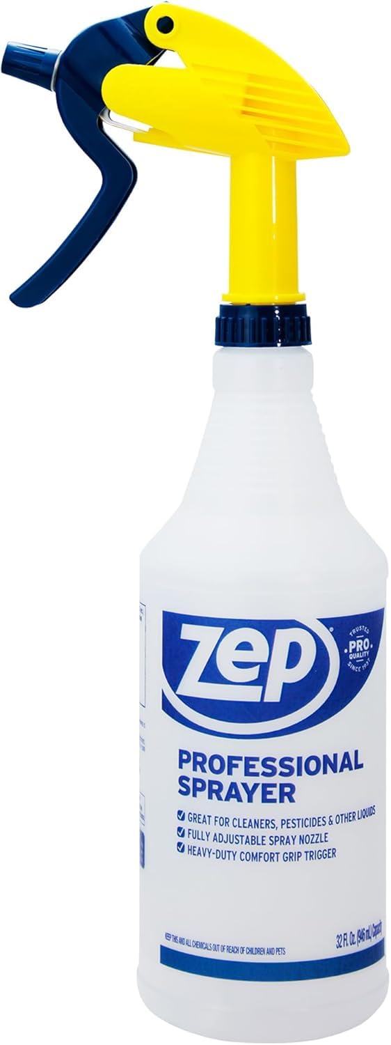 ZEP Professional Sprayer Bottle, 32 oz, Pack of 3, HDPRO1 | Versatile Adjustable Nozzle, Fine Mist or Powerful Spray, Refillable for Diluted Concentrate