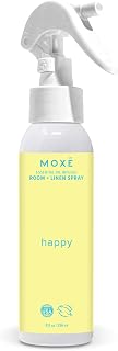 MOXĒ Happy Linen & Room Spray, Uplifting Essential Oils, Natural Aromatherapy Mist, Home & Bedroom, Office, Furniture, Bedding, Pillows, Sheets, Cinnamon, Sweet Fennel, Sage, Thyme, 8 Ounces (1 Pack)