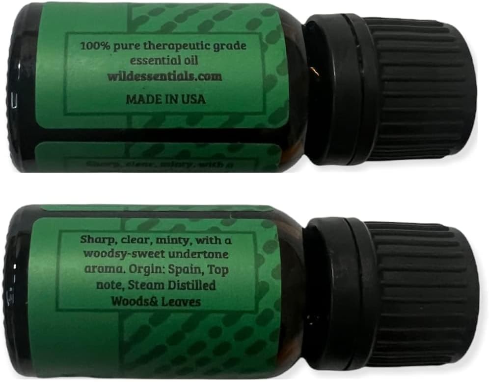 Wild Essentials Eucalyptus 100% Pure Essential Oil 2 Pack - 10ml Bottles, undiluted, Therapeutic Grade, Made and Bottled in The USA, Congestion, Stress, Aches and Pains