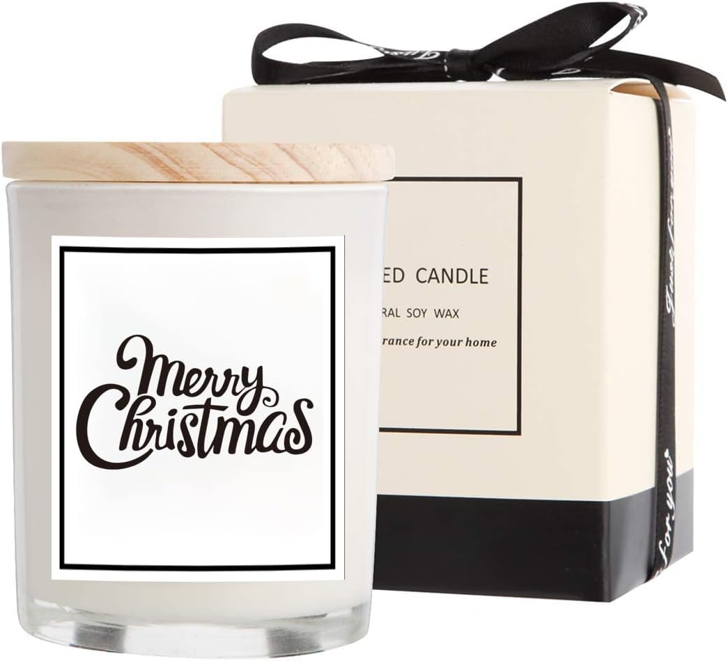 Christmas Candles - Christmas Gifts for Women Men, 100% Pure Natural Soy Wax with Plant Essential Oils, Perfect for Bath, Yoga(Vanilla Coconut)