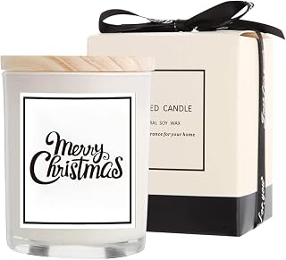 Christmas Candles - Christmas Gifts for Women Men, 100% Pure Natural Soy Wax with Plant Essential Oils, Perfect for Bath, Yoga(Vanilla Coconut)