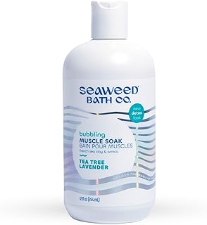 Seaweed Bath Co. Bubbling Muscle Soak, Tea Tree Lavender Scent, 12 Ounce, Sustainably Harvested Seaweed, French Sea Clay, Arnica