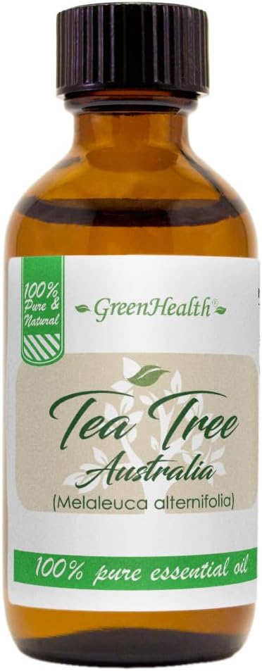Tea Tree (Australia) Essential Oil – 2 fl oz (59 ml) Amber Glass Bottle w/Cap – 100% Pure Essential Oil – GreenHealth