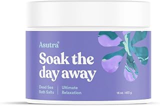 Asutra Soak The Day Away Dead Sea Bath Salts for Ultimate Relaxation - 1 Pound