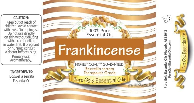 Pure Gold Essential Oils - Frankincense Essential Oil - 0.33 Fluid Ounces