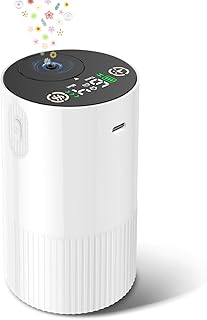 Waterless Diffuser for Essential Oil, Aromatherapy Diffusers for Home Nebulizer Air Freshener Diffuser Mini Scent Machine Battery Operated 4 Mist Level 1/2/3/4/6H Timers Auto-off for Car Bedroom Hotel