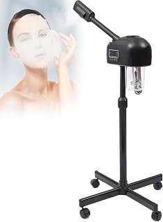 Nano Ionic Standing Facial Steamer with Adjustable Arm, 600ml PTC Heating Home Spa Machine, 20min Timer & 360° Rotation for Deep Cleansing Moisturizing