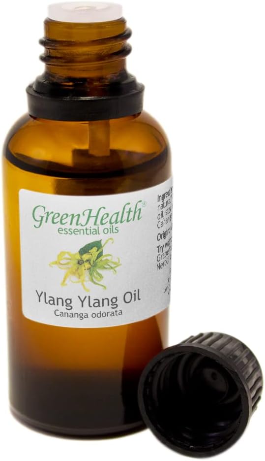 GreenHealth Ylang Ylang - 1 fl oz (30 ml) Glass Bottle with Euro Dropper - 100% Pure Essential Oil