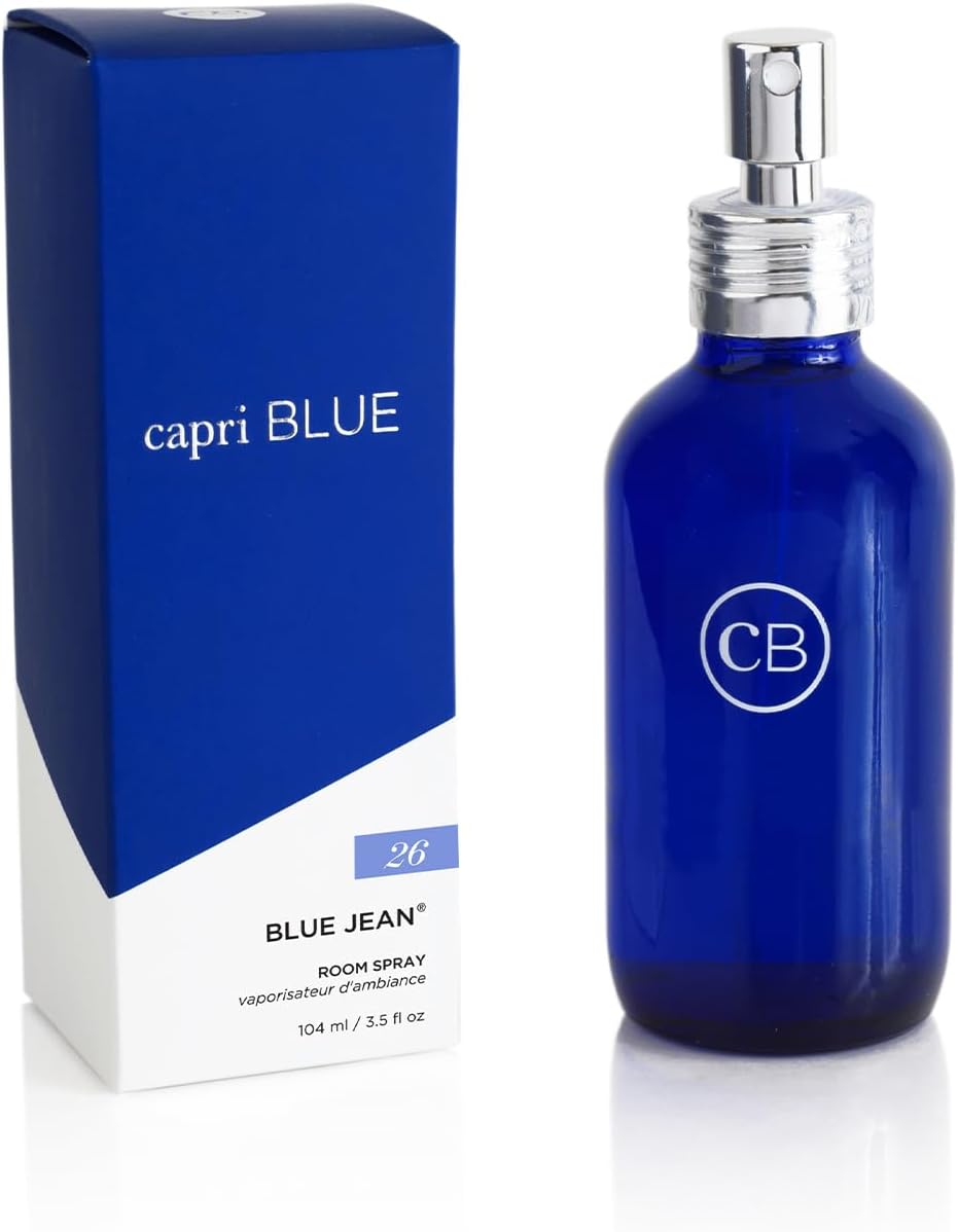 Capri Blue Room Spray - Blue Jean Air Freshener Spray with Notes of Bergamot, White Flowers, Musk and Patchouli - Air Fresheners for Home - Linen Room Scents (3.5 oz)