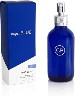 Capri Blue Room Spray - Blue Jean Air Freshener Spray with Notes of Bergamot, White Flowers, Musk and Patchouli - Air Fresheners for Home - Linen Room Scents (3.5 oz)