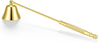 Vaincre Stainless Steel Candle Snuffer - Gold Candle Extinguisher with Long Handle, Decorative Snuffer Accessory for Putting Out Wick Flame Safely