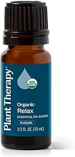 Plant Therapy Organic Relax Essential Oil Blend 100% Pure, Undiluted, Natural Aromatherapy, Therapeutic Grade 10 mL (1/3 oz)