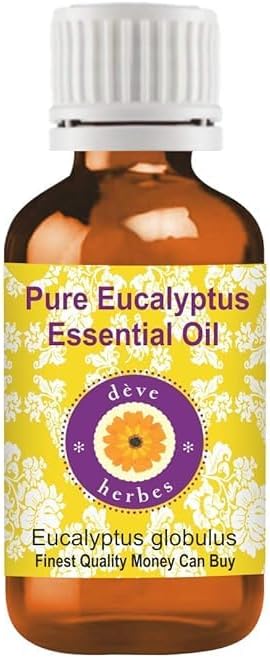 Deve Herbes Pure Eucalyptus Essential Oil (Eucalyptus globulus) Steam Distilled 50ml (1.69 oz)