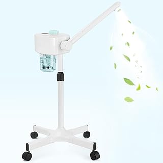 Professional Facial Steamer, Vaporizador Facial Steamer for Esthetician, Face Steamer on Wheels, Rocker Arm/Preheat/Hot Mist Adjustment/Timer Function, Facial Steamers for Home Salon Spa Skin Cleaning