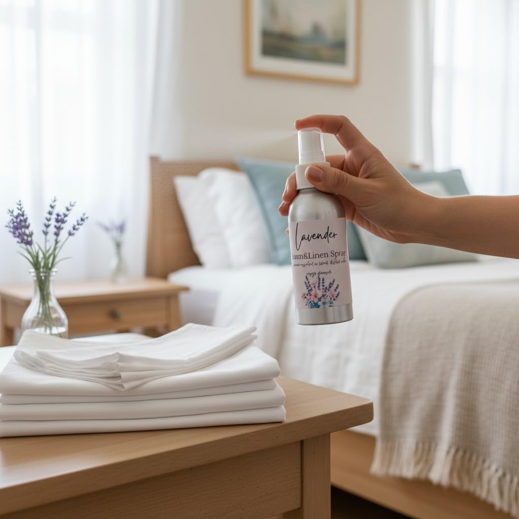 Natural Linen and Room Spray, Plant-Based Ingredients, Liquid, 4 fl oz, Non-Toxic Fabric Freshener, No Artificial Fragrances