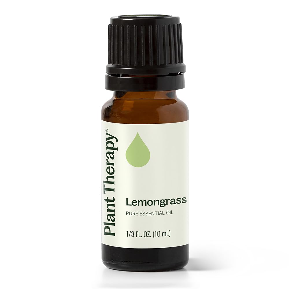Plant Therapy Organic Lemongrass Essential Oil 10 mL (1/3 oz), 100% Pure, Undiluted, Aromatherapy, Deodorizing, and Immune Support