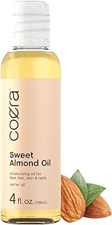 Coera Sweet Almond Oil | 4 fl oz | For Hair, Skin, Face, and Body | Cold Pressed & Hexane Free | Free of Parabens, SLS, & Fragrances