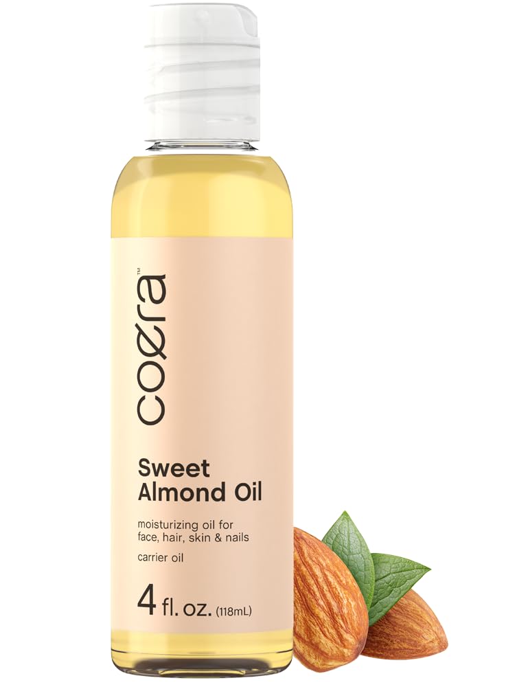 Coera Sweet Almond Oil | 4 fl oz | For Hair, Skin, Face, and Body | Cold Pressed & Hexane Free | Free of Parabens, SLS, & Fragrances