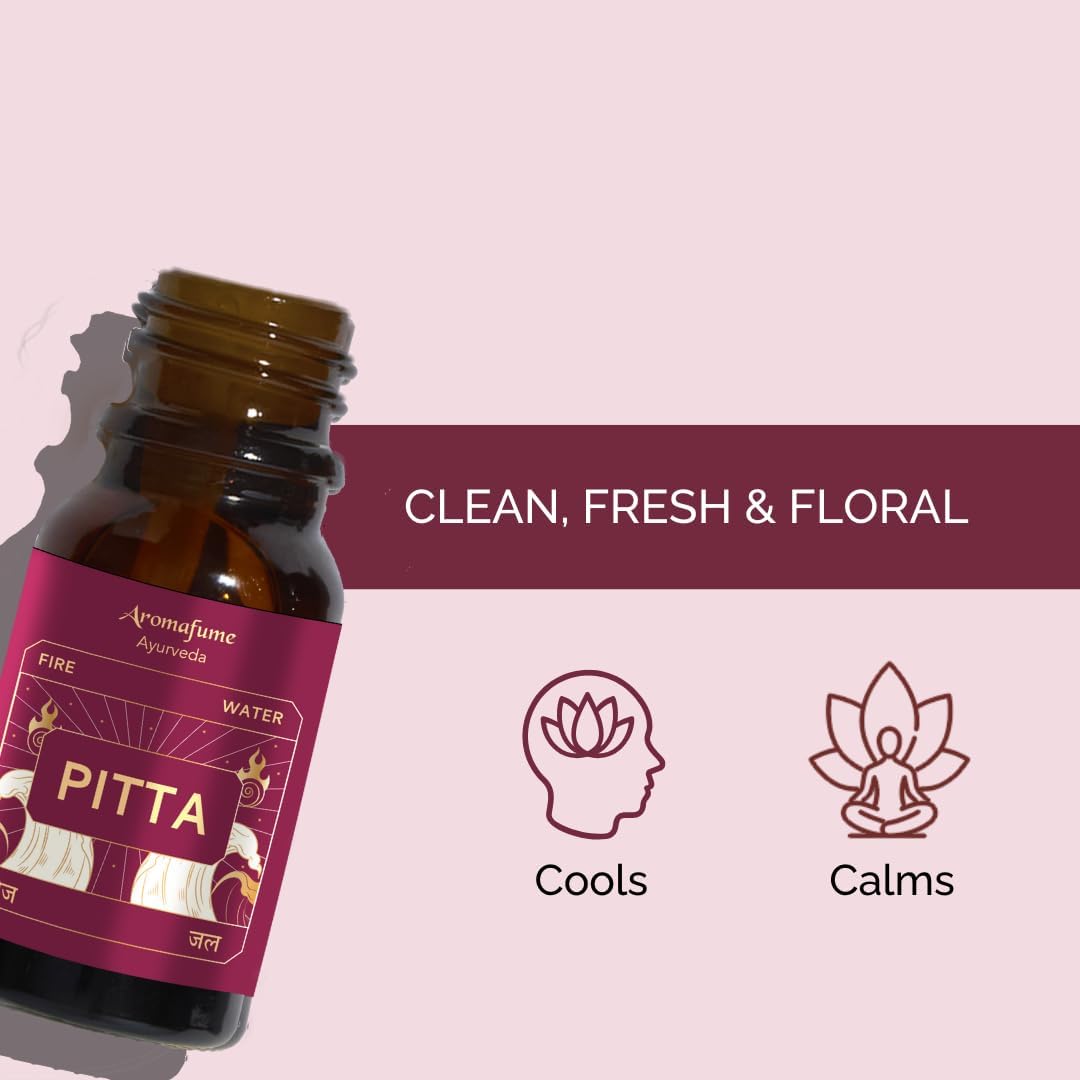 Mint & Marjoram Ayurveda Essential Oil Diffuser Blend | Pitta Balancing | Pitta Dosha | Aromatherapy Diffuser Oil | Relaxation, Yoga & Stress Relief Gifts |Scents for Home| 10ml/0.33 fl oz | Aromafume