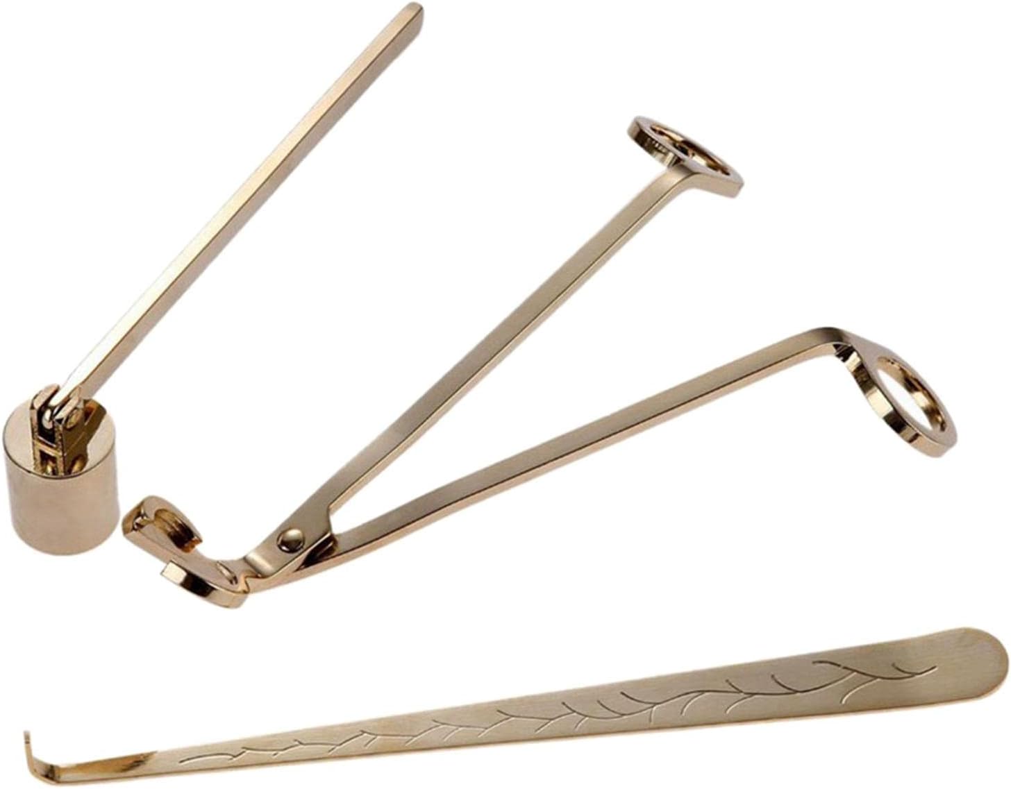 Baoblaze Candle Accessory Set of 3, Set with Candle Wick Cutter, Candle Wick Dipper, Candle Tools Set, 4 Colors Optional, Gold