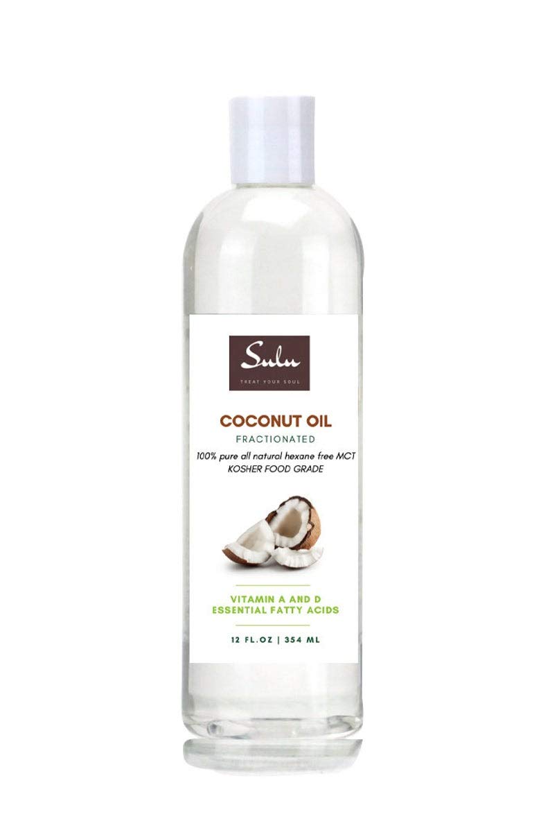 SULU ORGANICS 100% Pure Kosher Fractionated Coconut Oil All Natural 4 Oz
