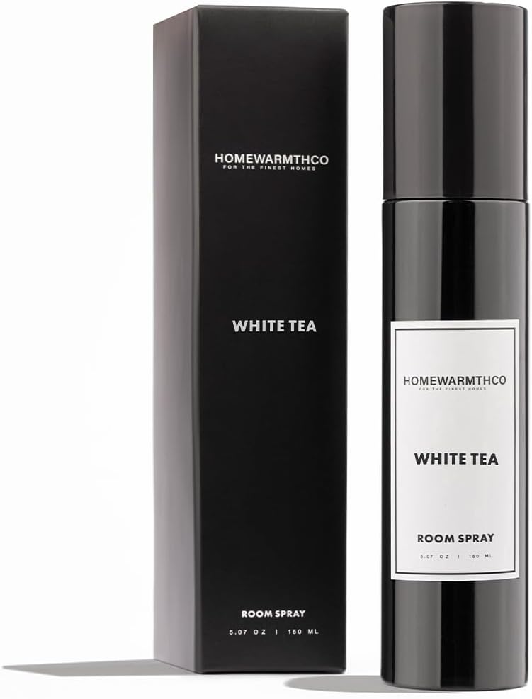 White Tea Room Spray – 5.07 oz Scented Air Freshener Spray for Home, Office, Kitchen & Bathroom Odor Eliminator Long-Lasting Linen Spray for Bedding, Pillows & Fabrics – Essential Oil Spray