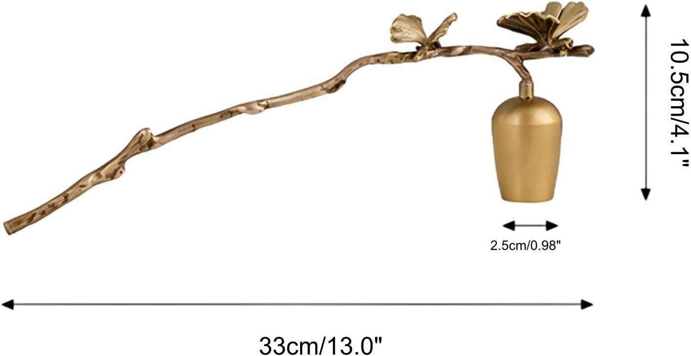 Butterfly Style Brass Candle Snuffer with Long Handle, Decorative Candle Extinguisher Tool, for Home Décor, Ideal for Candles and Aromatherapy (Gold 1)