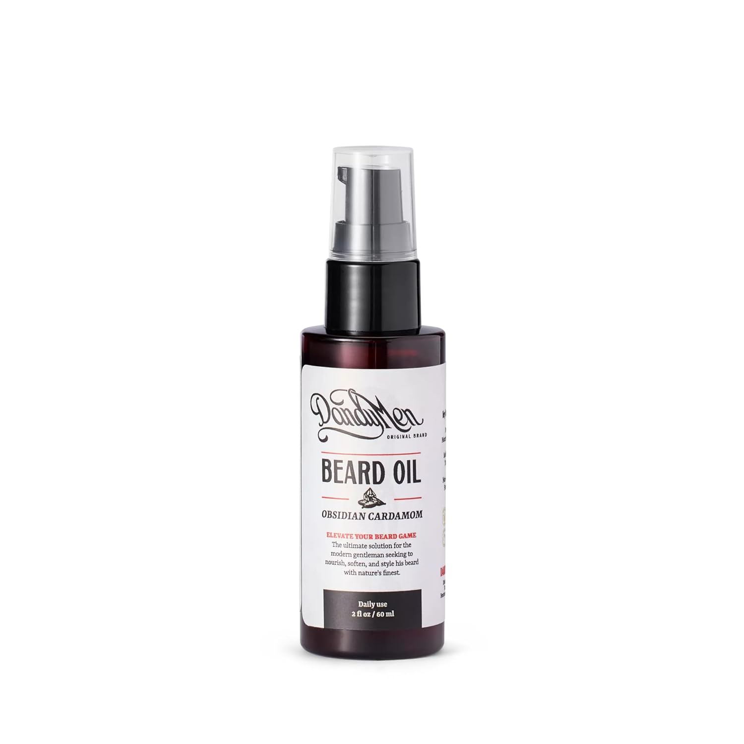 Beard Oil for Men – Hydrating Beard Conditioner & Softener with Sweet Almond & Argan Oils – 2 oz, Obsidian Cardamom