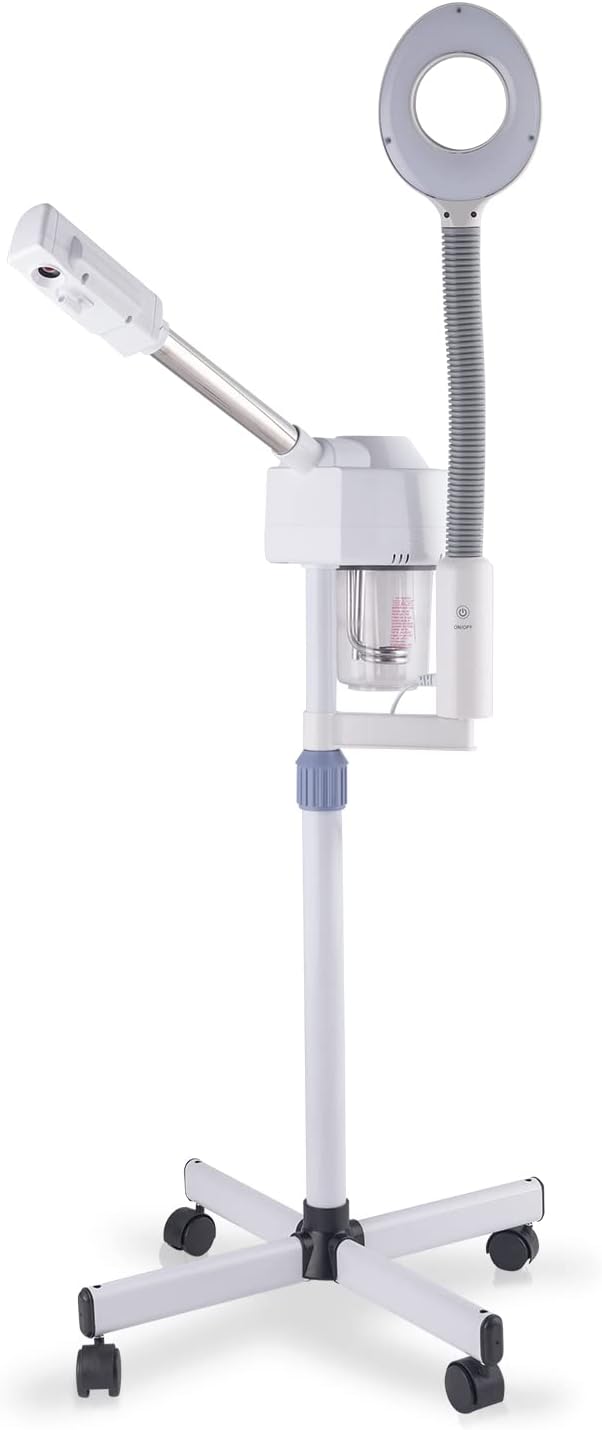 OmySalon 2 in 1 Facial Steamer with 5X Magnifying Lamp & Touch Screen, Esthetician Steamer Professional Face Spa Mist Steam for Home Beauty Salon, Personal Skin Care Deep Cleaning