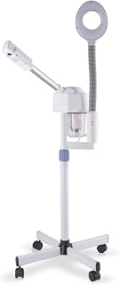 2 in 1 Professional Facial Steamer with 5X Magnification Lamp, Beautician Steamer Facial Spa, Hot Ionic Mist Face Steamer for Home Beauty Salon, Personal Skin Care Deep Cleaning, White
