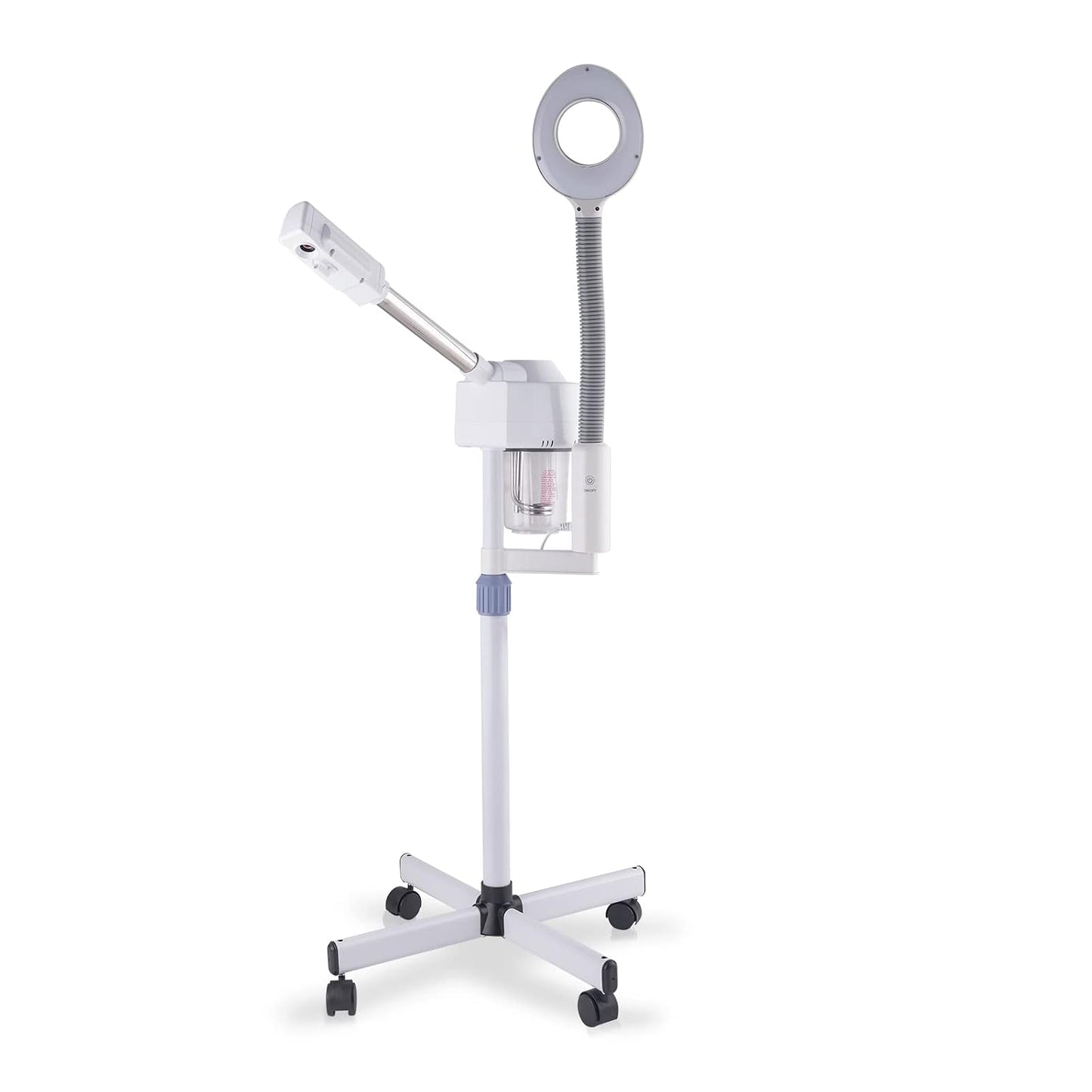 2 in 1 Professional Facial Steamer with 5X Magnification Lamp, Beautician Steamer Facial Spa, Hot Ionic Mist Face Steamer for Home Beauty Salon, Personal Skin Care Deep Cleaning, White