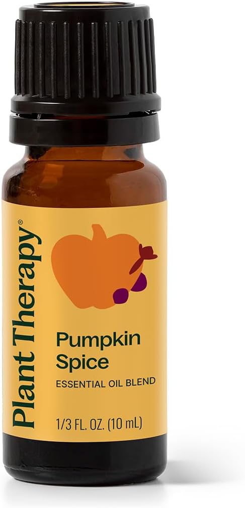 Plant Therapy Pumpkin Spice Fall Essential Oil Blend 10 mL (1/3 oz) Warm & Cozy Blend of Spices, Perfect Fall Scent, Mood-Boosting & Inviting