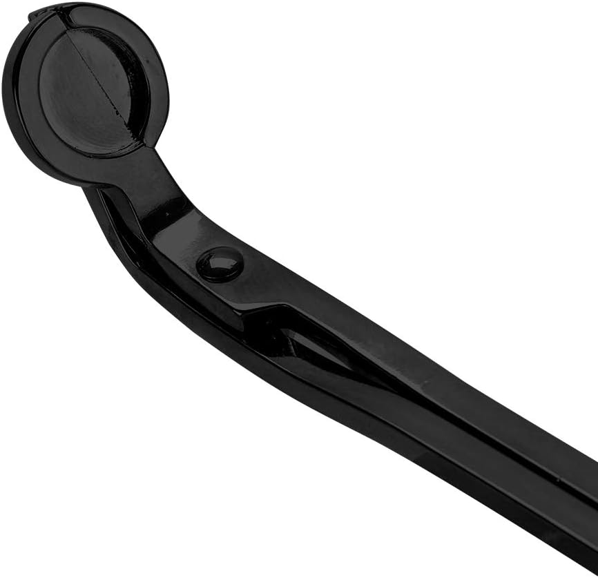 Stainless Steel Candle Wick Trimmer, Plating Rust Heart Scissors Tool with Smooth Edges, for Safe Candle Maintenance (Black)