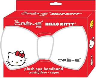 The Creme Shop x Hello Kitty "Classic White" Teddy Headyband, Spa Headband for Washing Face, Skincare Headbands, Soft & Fluffy Headbands for Women