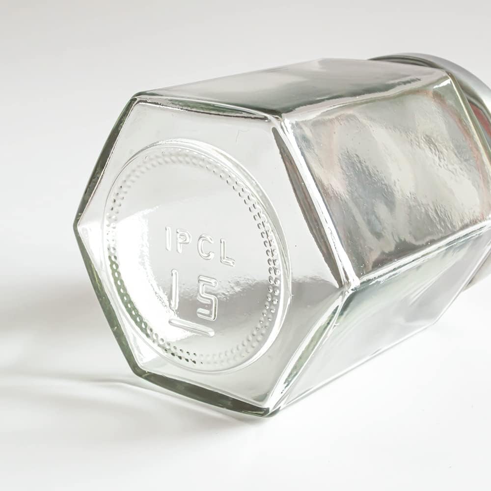 190ml 6oz Hexagon Glass Jars, Pack of 24 Sets With Silver Lids for Jam, Honey, Jelly, Candy, Candle, Wedding Favors, Baby Shower, Spice, Crafts, Party Favors, Samples