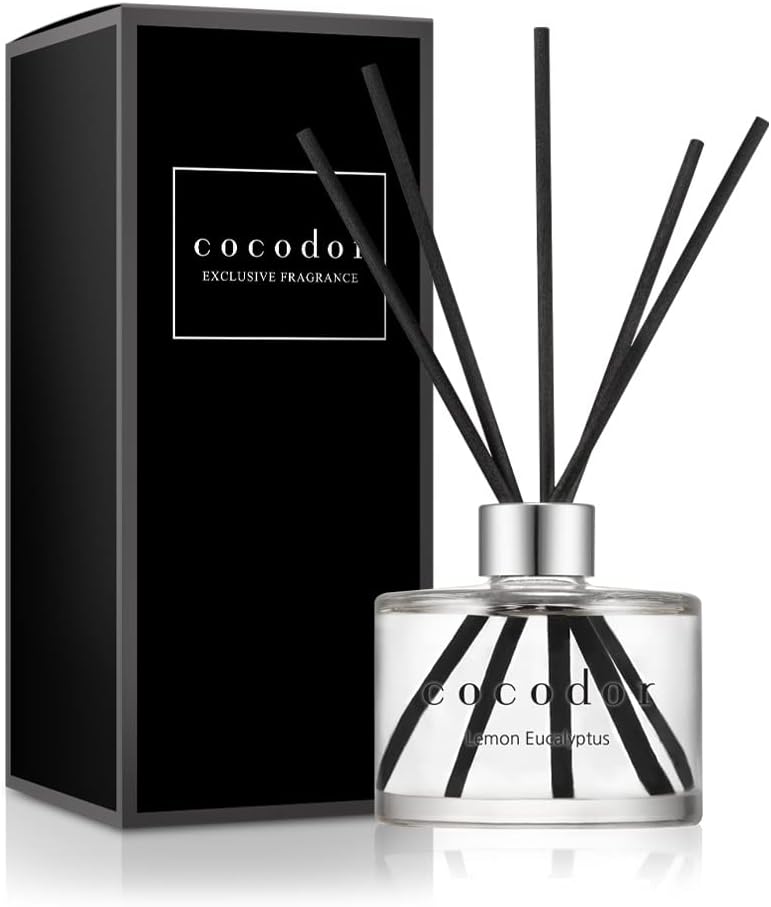 COCODOR Signature Reed Diffuser Set/Lemon Eucalyptus / 6.7oz /1 Pack/Home Fragrance Diffuser, Oil Scent Diffuser for Bathroom Shelf Decor